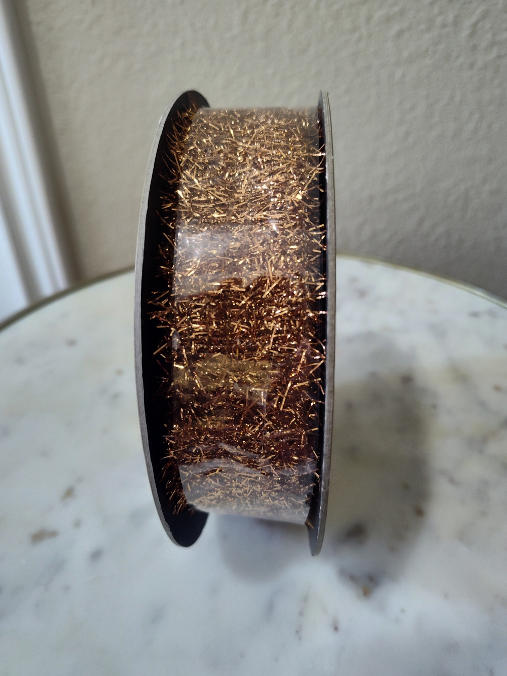 D. STEVENS Copper Metallic Tinsel Ribbon 1.5" x 10 Yards Luxury Designer Ribbon - Picture 5 of 7